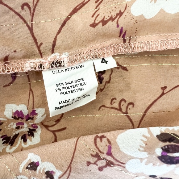 Ulla Johnson Silk-Blend Floral Ruffle Sleeve Blouse • Size 4 • Boho Elegant - Picture 9 of 9